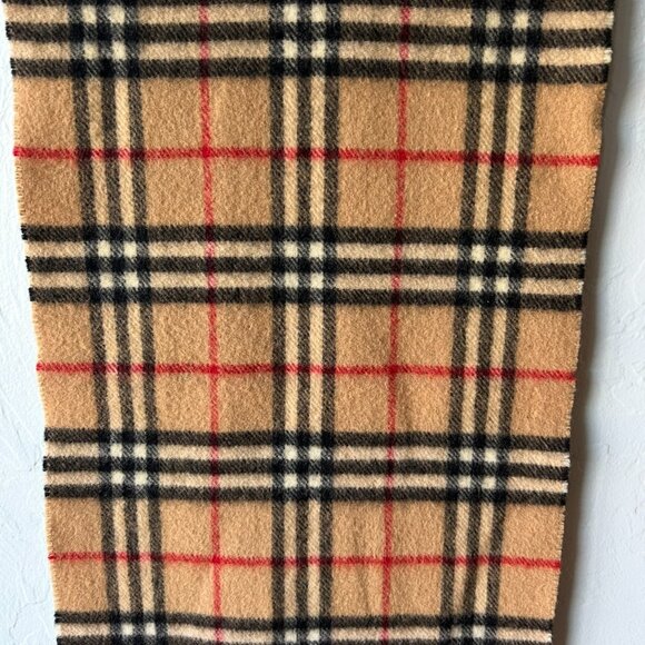 Vintage Burberry scarf 100% Lambswool Made in England Camel Color - Picture 3 of 10